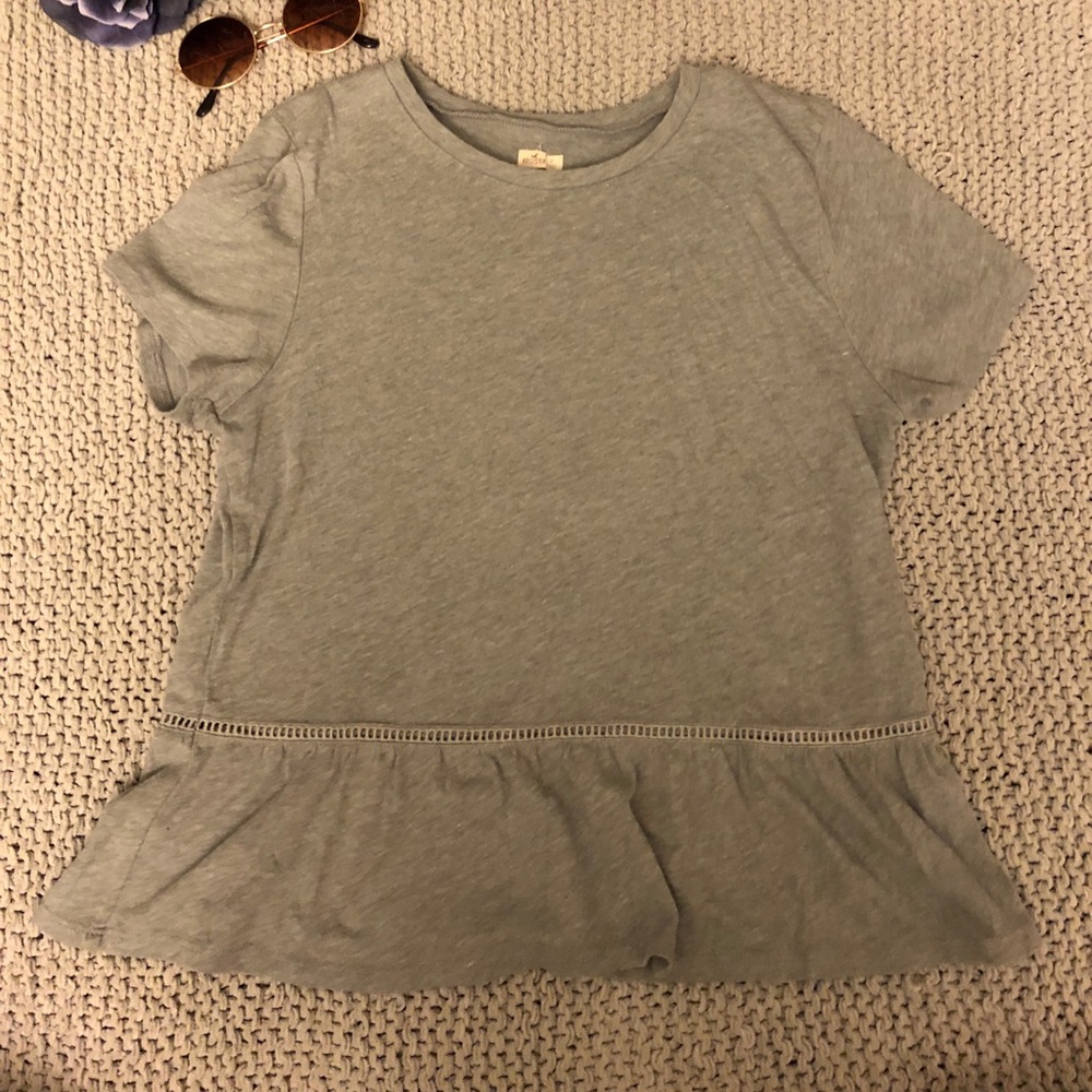 grey peplum top